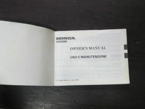 XR250R Honda Owner's Manual, 1993 - Image 6