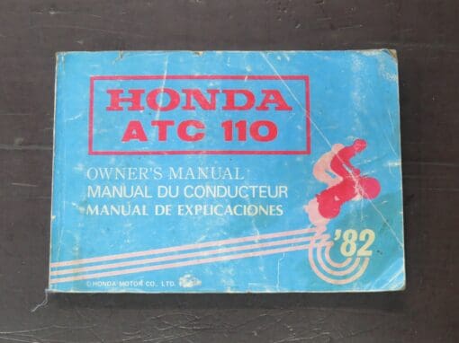 ATC 110 Honda Owner's Manual, Honda Motor Co., Ltd, Japan, 1982, Motorcycle, Automobiles, Dead Souls Bookshop, Dunedin Book Shop