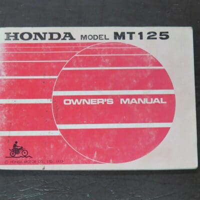 MT125 Honda Owner's Manual, Honda Motor Co., Ltd, Japan, 1973, Motorcycle, Automobiles, Dead Souls Bookshop, Dunedin Book Shop