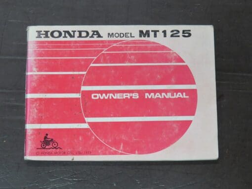 MT125 Honda Owner's Manual, Honda Motor Co., Ltd, Japan, 1973, Motorcycle, Automobiles, Dead Souls Bookshop, Dunedin Book Shop