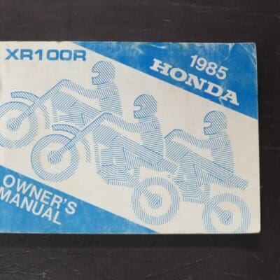 XR100R Honda Owner's Manual, 1985, Honda Motor Co., Ltd, Japan, 1984, Motorcycle, Automobiles, Dead Souls Bookshop, Dunedin Book Shop