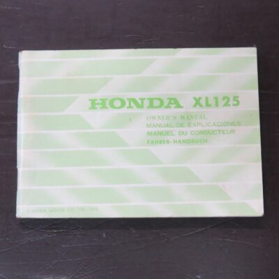 XL125 Honda Owner's Manual, Honda Motor Co., Ltd, Japan, 1976, Motorcycle, Automobiles, Dead Souls Bookshop, Dunedin Book Shop
