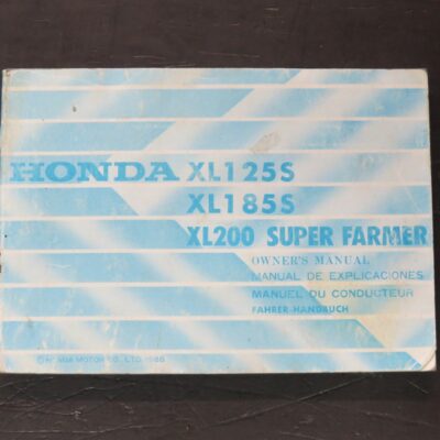 XL125S, XL185S, XL200 Super Farmer Honda Owner's Manual, Honda Motor Co., Ltd, Japan, 1986, Motorcycle, Automobiles, Dead Souls Bookshop, Dunedin Book Shop