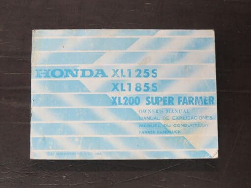 XL125S, XL185S, XL200 Super Farmer Honda Owner's Manual, Honda Motor Co., Ltd, Japan, 1986, Motorcycle, Automobiles, Dead Souls Bookshop, Dunedin Book Shop
