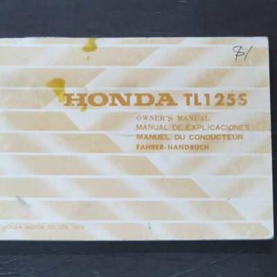 TL125S Honda Owner's Manual, Honda Motor Co., Ltd, Japan, 1975, Motorcycle, Automobiles, Dead Souls Bookshop, Dunedin Book Shop