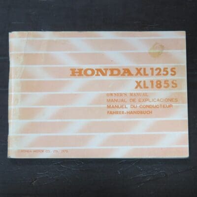 XL125S, XL185S Honda Owner's Manual, Honda Motor Co., Ltd, Japan, 1978, Motorcycle, Automobiles, Dead Souls Bookshop, Dunedin Book Shop