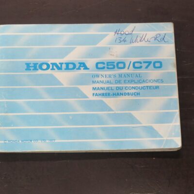 C50, C70 Honda Owner's Manual, Honda Motor Co., Ltd, Japan, 1977, Motorcycle, Automobiles, Dead Souls Bookshop, Dunedin Book Shop