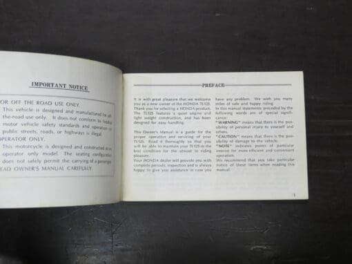 TL125 Honda Owner's Manual, 1976 - Image 6