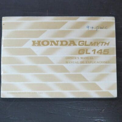 GLMyth, GL145 Honda Owner's Manual, Honda Motor Co., Ltd, Japan, 1982, Motorcycle, Automobiles, Dead Souls Bookshop, Dunedin Book Shop