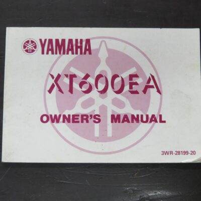 XT600EA Yamaha Owner's Manual, Yamaha Motor Co., Ltd, Japan, 1990/2, Motorcycle, Automobiles, Dead Souls Bookshop, Dunedin Book Shop