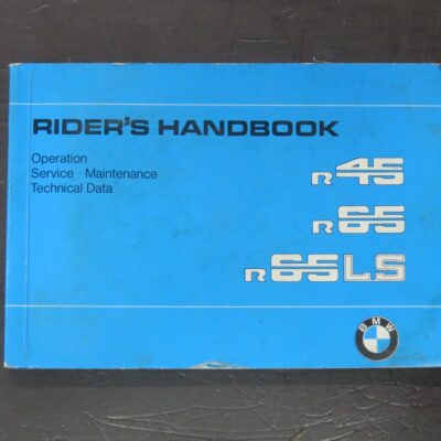 R45, R65, R65LS BMW Rider's Handbook, BMW, West Germany, Motorcycle, Automobiles, Dead Souls Bookshop, Dunedin Book Shop