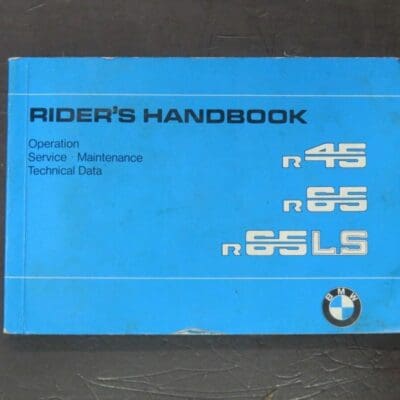 R45, R65, R65LS BMW Rider's Handbook, BMW, West Germany, Motorcycle, Automobiles, Dead Souls Bookshop, Dunedin Book Shop