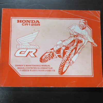 Honda CR125R Owner's Maintenance Manual, Honda Motor Co., Ltd, Japan, 1989, Motorcycle, Automobiles, Dead Souls Bookshop, Dunedin Book Shop