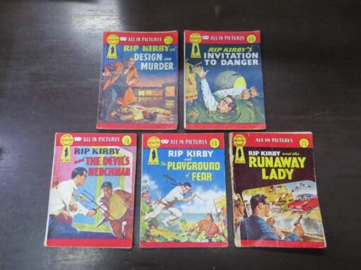 Super Detective Library, All In Pictures, Rip Kirby x10: no. 146, 126, 144, 152, 148, 154, 140, 132, 128, 138, Comics, Illustration, Vintage, Dead Souls Bookshop, Dunedin Book Shop