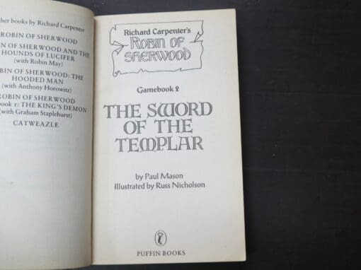 Paul Mason, Richard Carpenter's Robin of Sherwood, The Sword of The Templar, Paul Mason, Game Book 2, illustrated by Russ Nicholson - Image 7