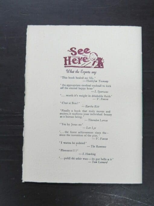 Wellington Temperance Society, satirical printing sampler, and a Poem by Tom Leonard,, Printed by Brendan O'Brien - Image 7