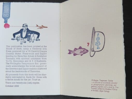 Wellington Temperance Society, satirical printing sampler, and a Poem by Tom Leonard,, Printed by Brendan O'Brien - Image 3