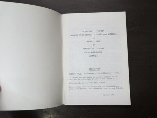 R. Ian Hall, ed., Robert Hall of Mornington Island, A Missionary Pioneer, Insights from Diaries, Letters, Articles, - Image 6