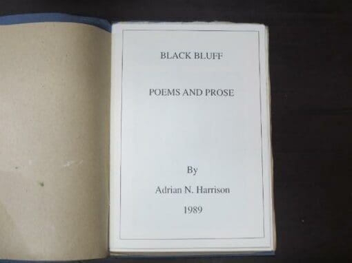 Adrian N. Harrison, Black Bluff, Poems and Prose - Image 8