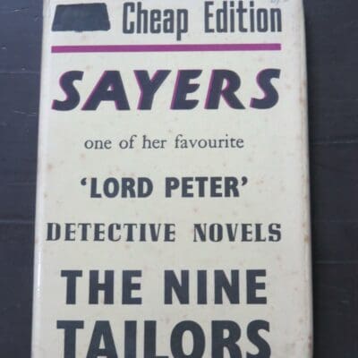 Dorothy L. Sayers, The Nine Tailors, Gollancz, London, 1948 reprint (1934), "Cheap Edition", hardback with dustjacket, 238 pages, 19 cm x 13 cm, Crime, Mystery, Detection, Dead Souls Bookshop, Dunedin Book Shop