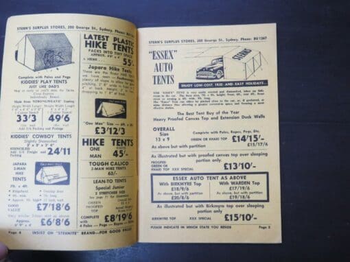 Camping and Military Sale Catalogue, Sterns Surplus Stores, 200 George Street, Sydney - Image 5