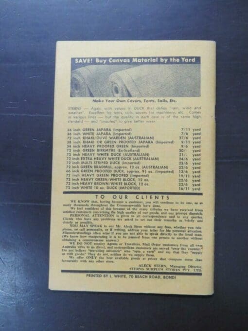 Camping and Military Sale Catalogue, Sterns Surplus Stores, 200 George Street, Sydney - Image 3