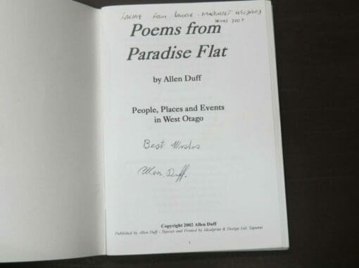 Allen Duff, Poems From Paradise Flat, People, Places and Events in West Otago - Image 5