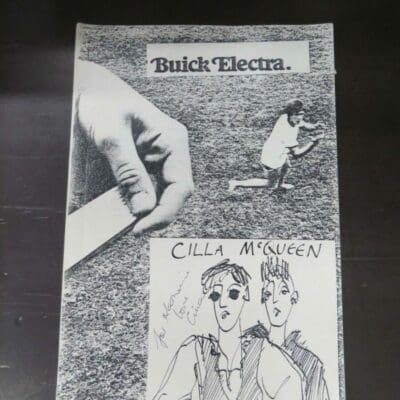 Cilla McQueen, Buick Electra, author published, 1985, stapled A4 style booklet, 14 single sided pages (28 pages), illustrated, numbered edition 48/50, signed and dated by the author on rear cover, 29.5 cm x 21 cm, New Zealand Literature, New Zealand Poetry, Dead Souls Bookshop, Dunedin Book Shop