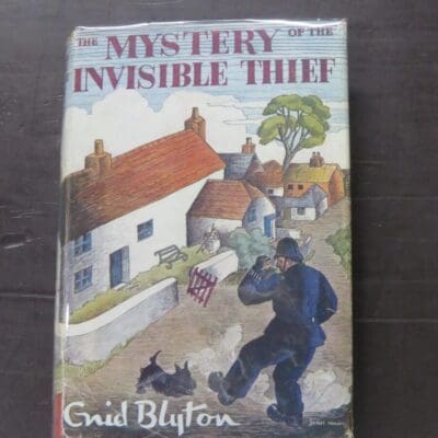 Enid Blyton, The Mystery of the Invisible Thief, Being the Eighth Adventure of the Five Find-Outers and Dog, Illustrated by Treyer Evans, Methuen, London, 1950, hardback with dustjacket, 173 pages, illustrated, 19 cm x 13 cm, Children's Literature, Literature, Vintage, Collectable, Dead Souls Bookshop, Dunedin Book Shop