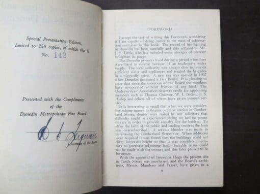 J. S. Little, A Century Of Fires And Fire Brigades In Dunedin 1848 - 1948, Special Presentation Copy - Image 9